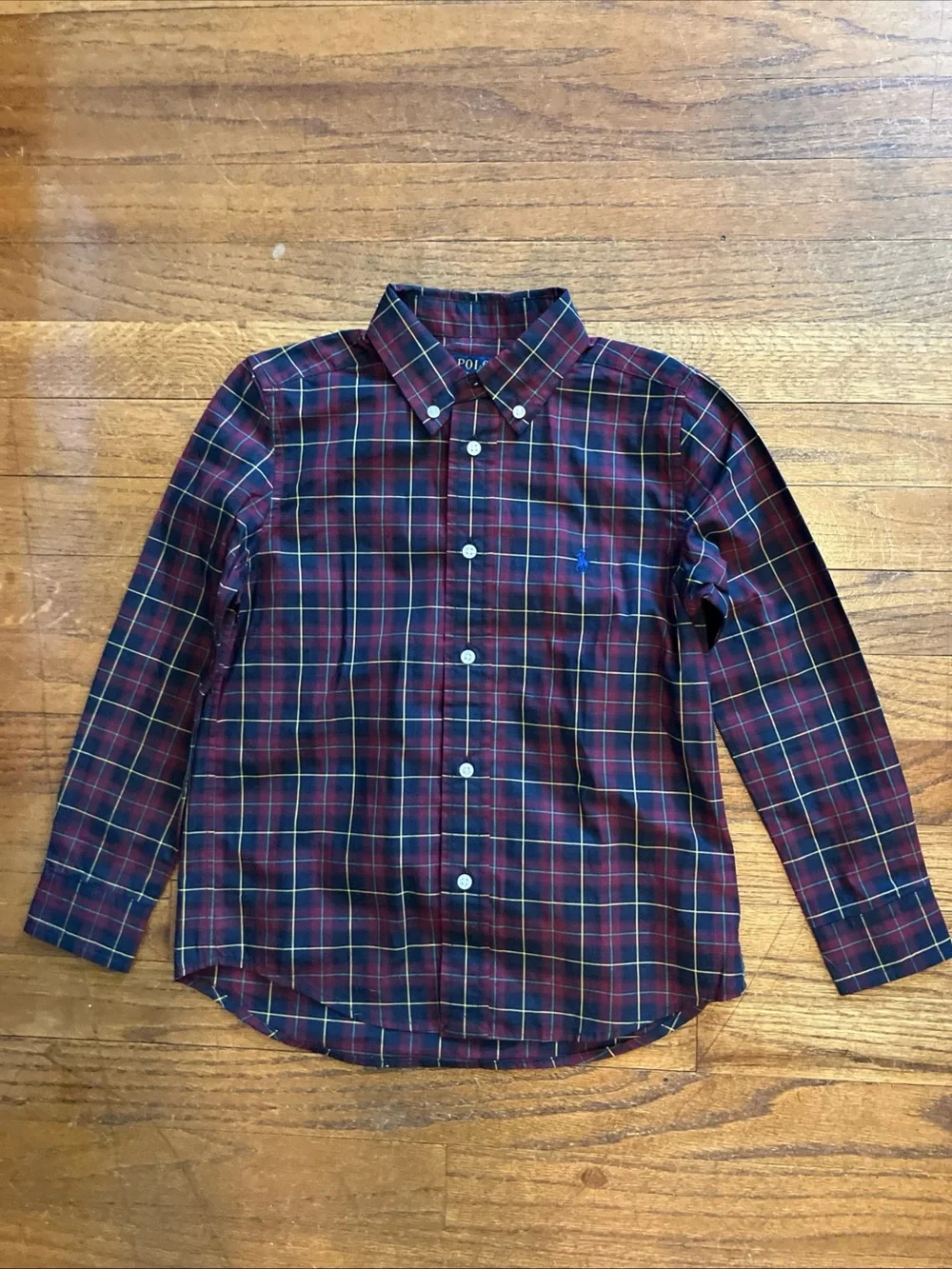 Ralph Lauren Boys' Navy & Red Plaid Button-Down Shirt
